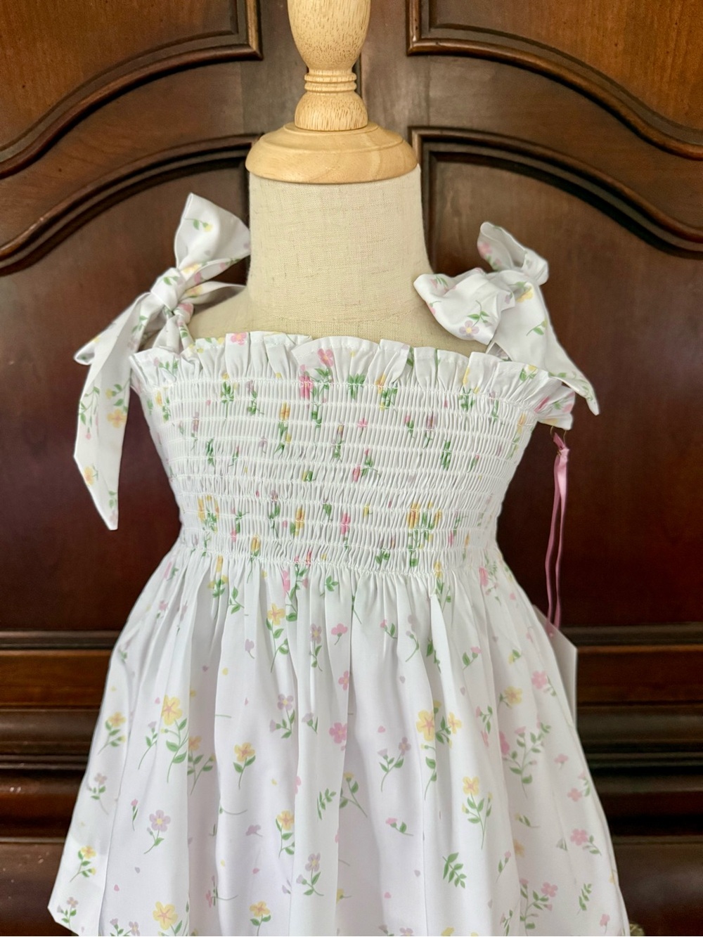 Cecil and Lou Floral Smocked Dress & Bloomers Girls NWT Tie Shoulder Summer
